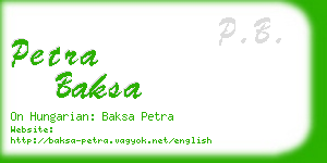 petra baksa business card
